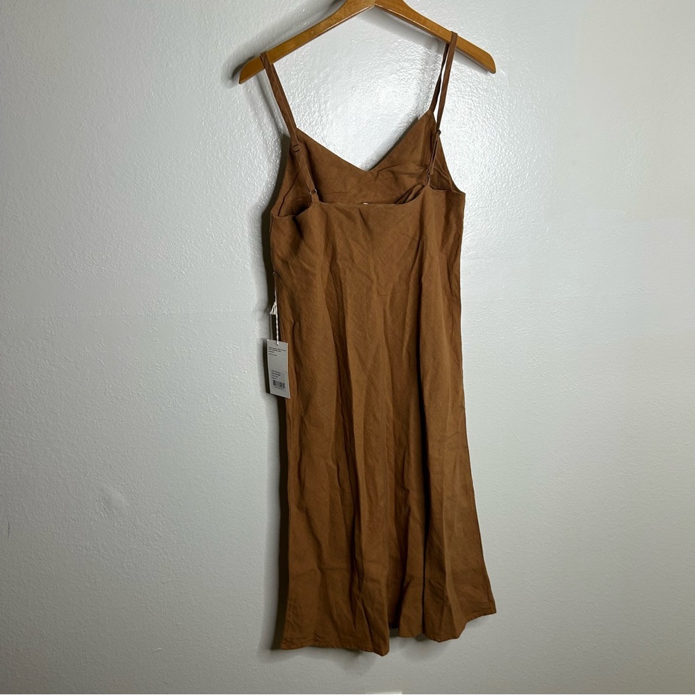 NWT MATE The Label Linen Midi Slip Dress in Sedona Size Medium - Picture 7 of 13